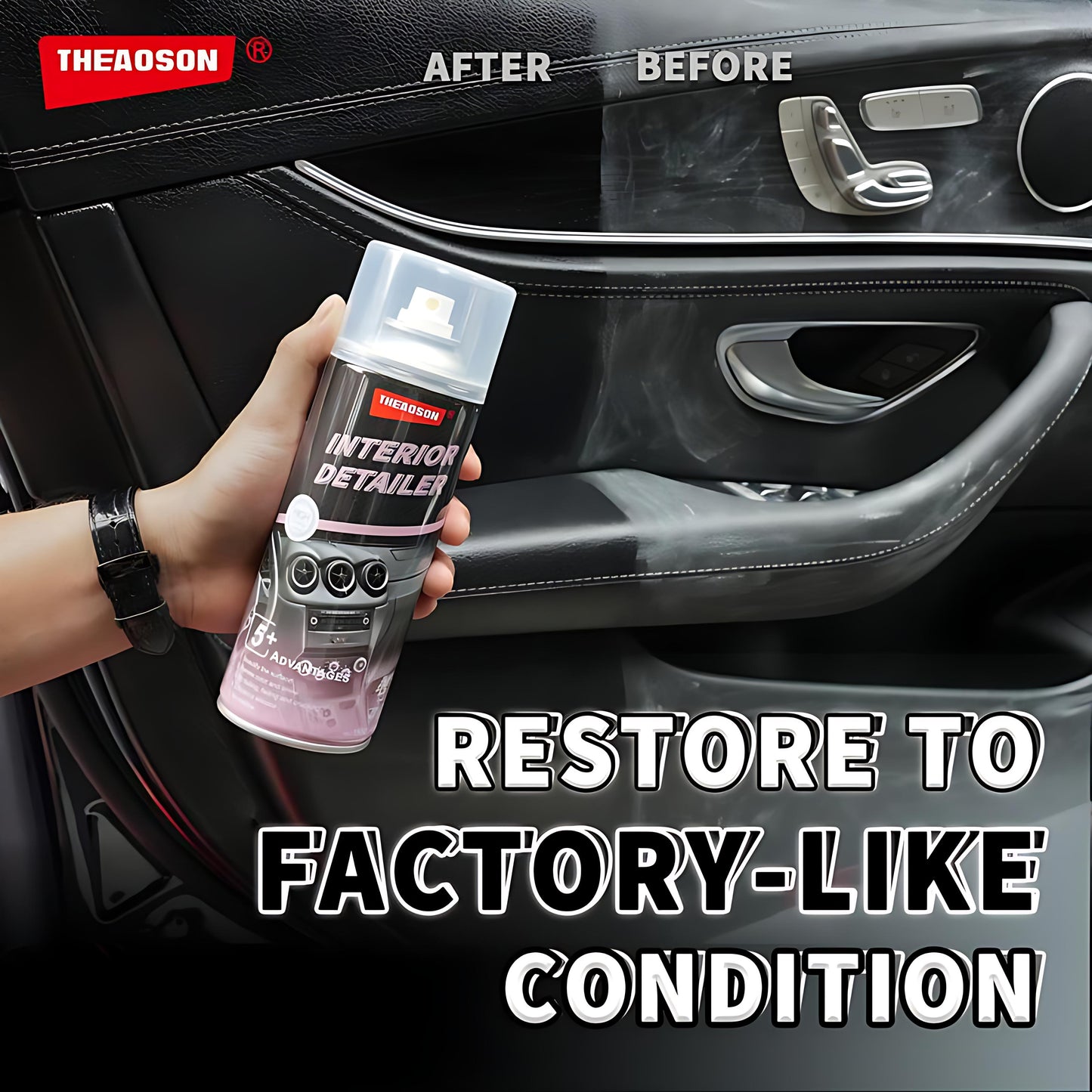 THEAOSON Detailer, and Plastic Surfaces Car Interior Detailer and Protectant, waterless Spray Wax:Plastic, Rubber, Leather Cleaner for Car lnteriors&Exteriors、Automotive Care